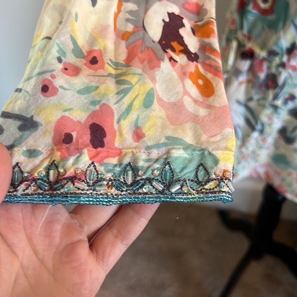 Ted Baker London Floral Swim Cover Up with Neck Details - Size 3 (XS-S) - Picture 4 of 6